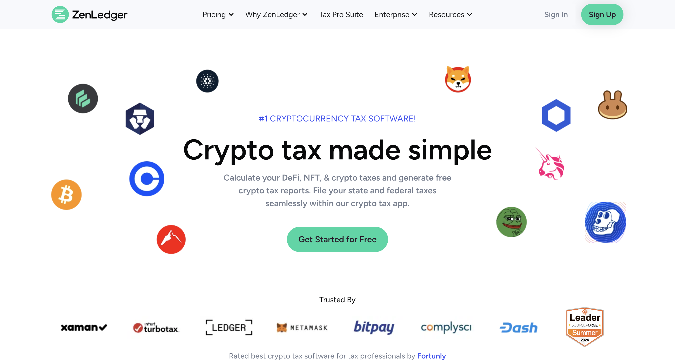 zen ledger crypto tax software homepage