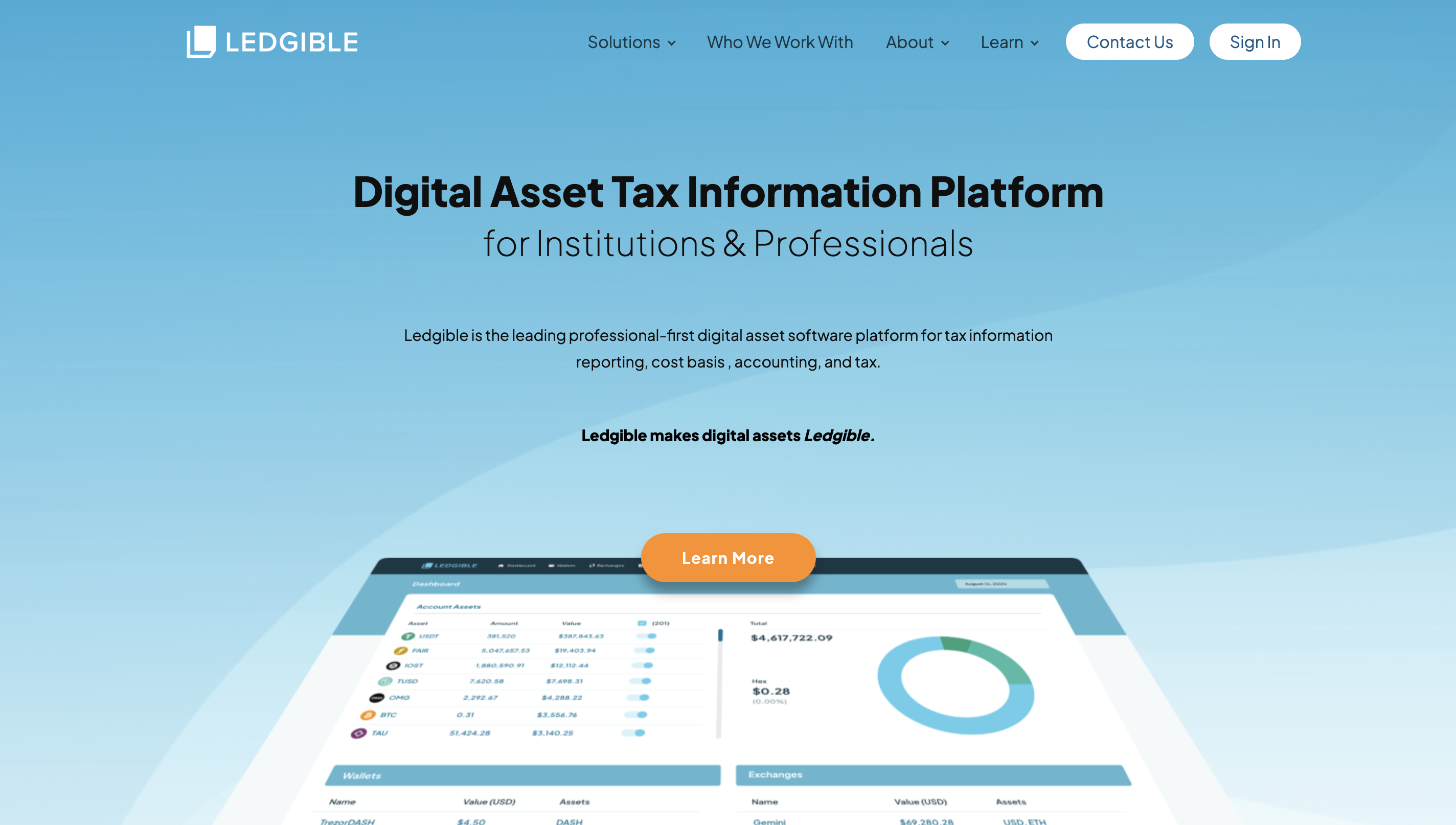 ledgible homepage