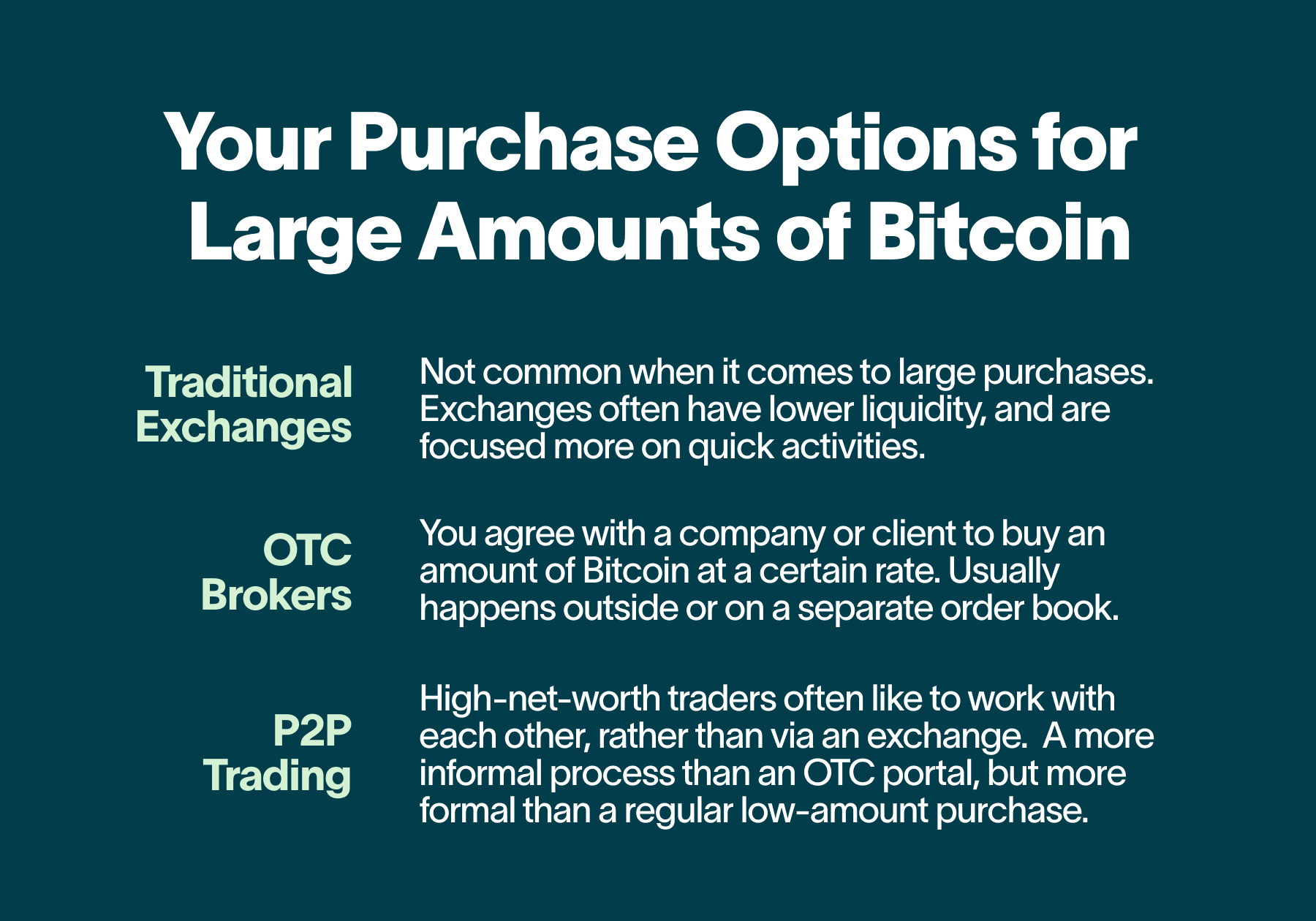 Your Purchase Options for Large Amounts of Bitcoin