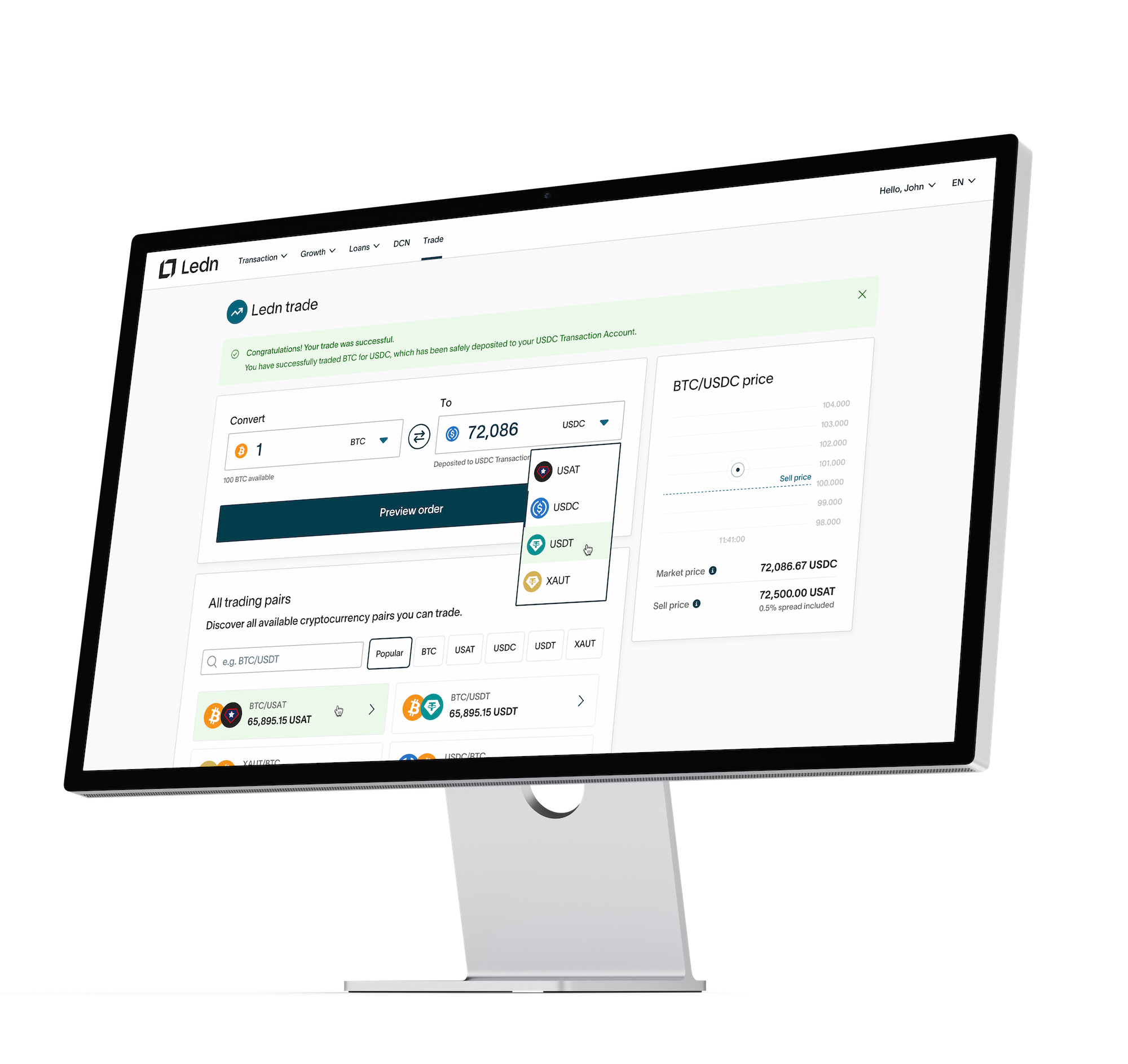 Ledn platform on mobile and desktop